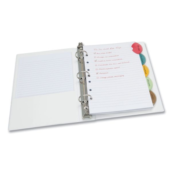Insertable Style Edge Tab Plastic Dividers, 7-Hole Punched, 5-Tab, 8.5 x 5.5, Translucent, 1 Set on Sale - Image 4