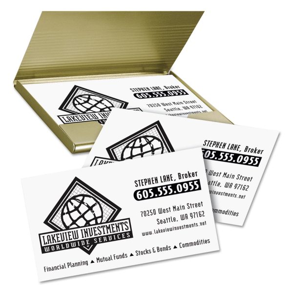 Clean Edge Business Cards, Laser, 2 x 3.5, White, 400 Cards, 10 Cards Sheet, 40 Sheets Box For Sale - Image 3