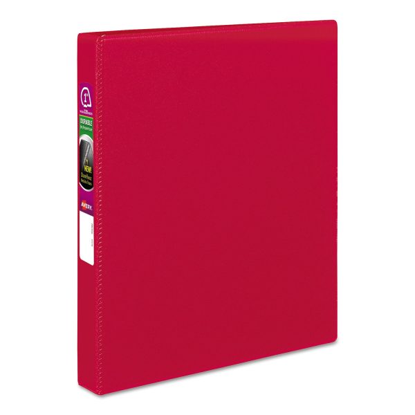 Durable Non-View Binder with DuraHinge and Slant Rings, 3 Rings, 1  Capacity, 11 x 8.5, Red Cheap