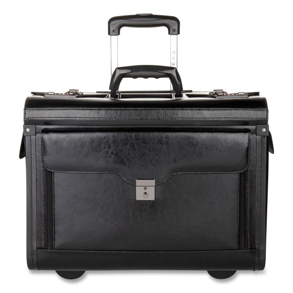 Catalog Case on Wheels, Fits Devices Up to 17.3 , Leather, 19 x 9 x 15.5, Black Online now
