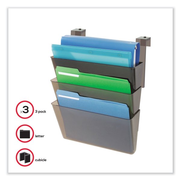 DocuPocket Three-Pocket File Partition Set, 3 Sections, Letter Size, 13  x 7  x 20 , Smoke, 3 Set Online - Image 4