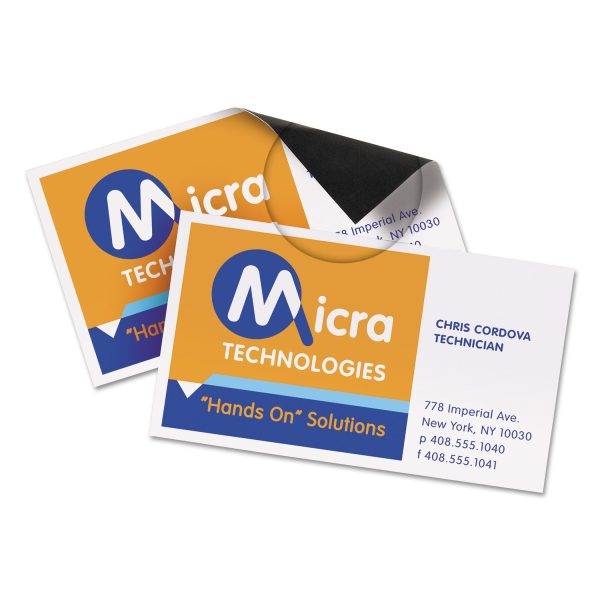 Magnetic Business Cards, Inkjet, 2 x 3.5, White, 30 Cards, 10 Cards Sheet, 3 Sheets Pack Cheap - Image 2