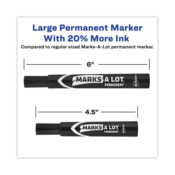 MARKS A LOT Large Desk-Style Permanent Marker, Broad Chisel Tip, Black, Dozen (8888) Hot on Sale - Image 3