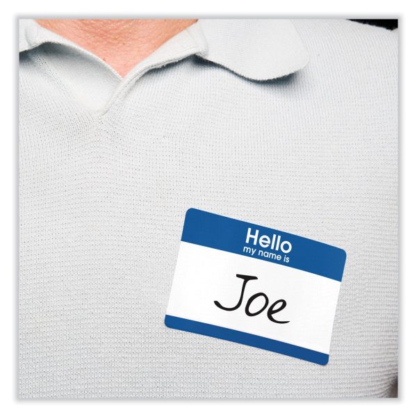 Printable Adhesive Name Badges, 3.38 x 2.33, Blue  Hello , 100 Pack Online Hot Sale - Image 4