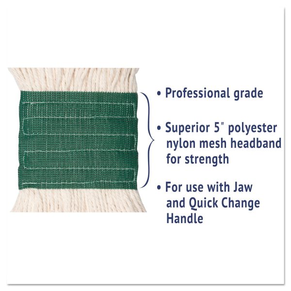 Super Loop Wet Mop Head, Cotton Synthetic Fiber, 5  Headband, Medium Size, White, 12 Carton Online Hot Sale - Image 5