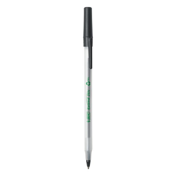 Ecolutions Round Stic Ballpoint Pen Value Pack, Stick, Medium 1 mm, Black Ink, Clear Barrel, 50 Pack Online Hot Sale - Image 2