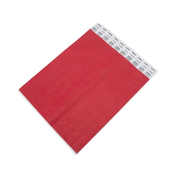Crowd Management Wristbands, Sequentially Numbered, 10  x 0.75 , Red, 100 Pack Cheap - Image 2