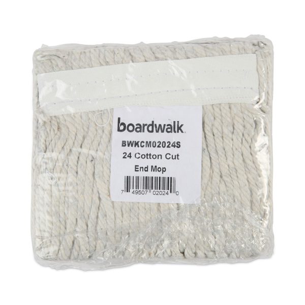 Banded Cotton Mop Head, #24, White, 12 Carton Cheap - Image 2