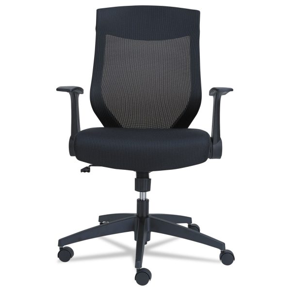 Alera EB-K Series Synchro Mid-Back Flip-Arm Mesh Chair, Supports Up to 275 lb, 18.5 to 22.04  Seat Height, Black Cheap - Image 2