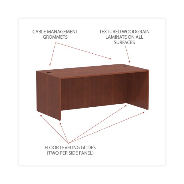 Alera Valencia Series Straight Front Desk Shell, 71  x 35.5  x 29.63 , Medium Cherry For Cheap - Image 3