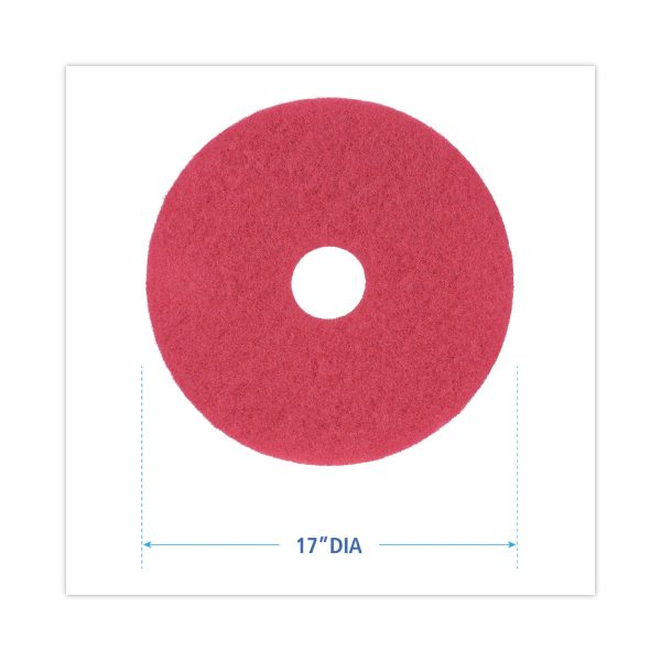 Buffing Floor Pads, 17  Diameter, Red, 5 Carton on Sale - Image 2