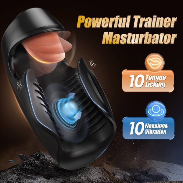 TROI 2 in 1 Tongue Licking and Tapping Penis Trainer Masturbation Toy Discount - Image 3
