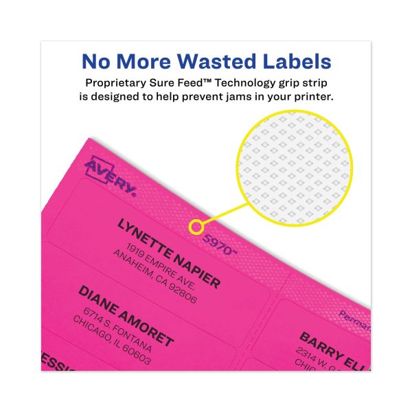 High-Visibility Permanent Laser ID Labels, 1 x 2.63, Asst. Neon, 450 Pack Sale - Image 3
