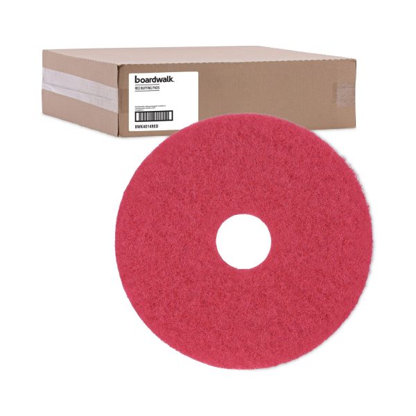 Buffing Floor Pads, 14  Diameter, Red, 5 Carton Sale - Image 5