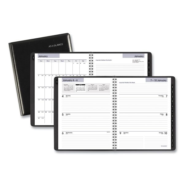 DayMinder Executive Weekly Monthly Refillable Planner, 8.75 x 7, Black Cover, 12-Month (Jan to Dec): 2024 Discount