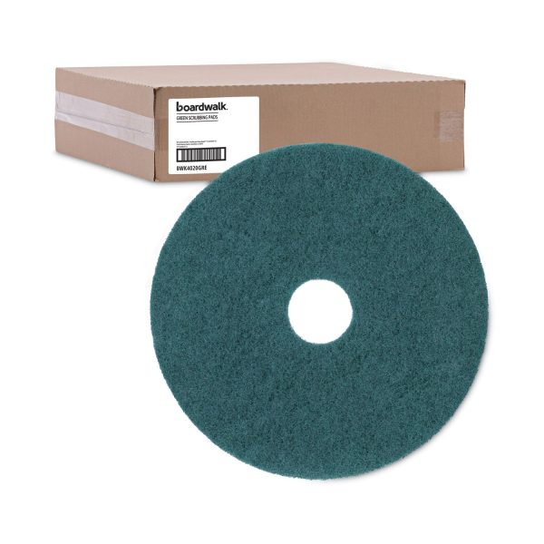 Heavy-Duty Scrubbing Floor Pads, 20  Diameter, Green, 5 Carton For Cheap - Image 5