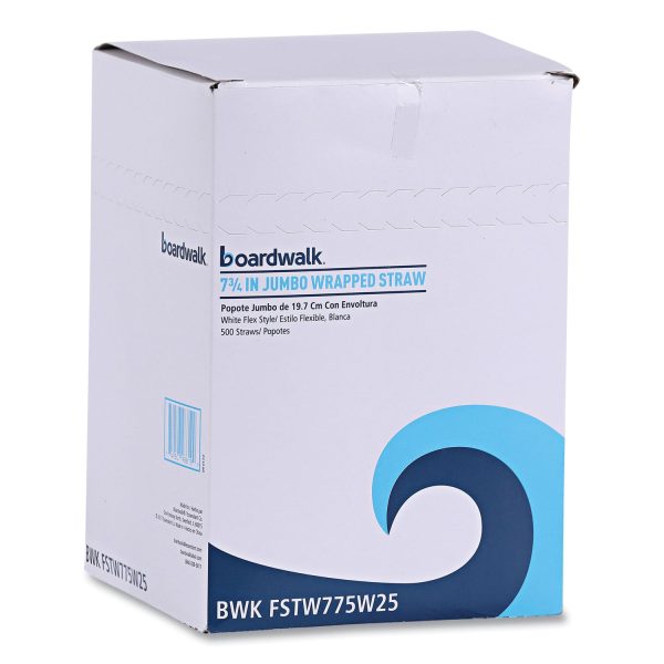 Flexible Wrapped Straws, 7.75 , Plastic, White, 500 Pack, 20 Packs Carton For Sale - Image 3