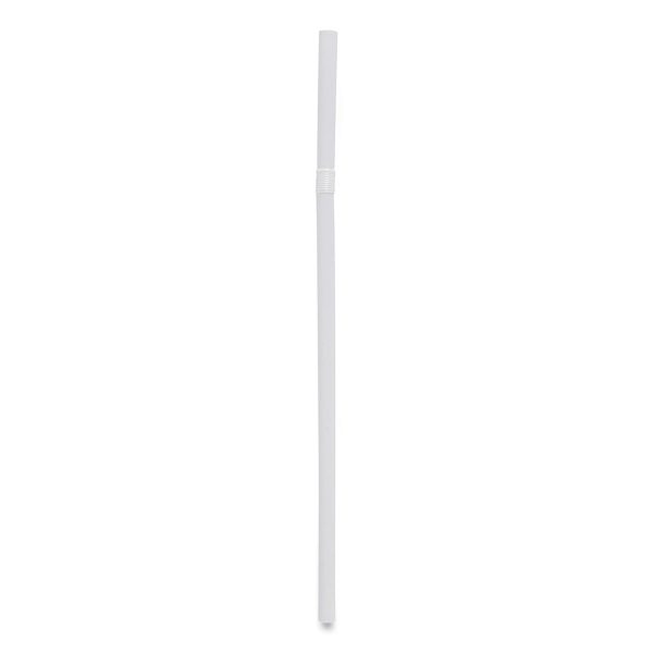Flexible Wrapped Straws, 7.75 , Plastic, White, 500 Pack, 20 Packs Carton For Sale