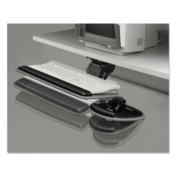 Adjustable Standard Keyboard Platform, 20.25w x 11.13d, Graphite Black Online Sale - Image 3