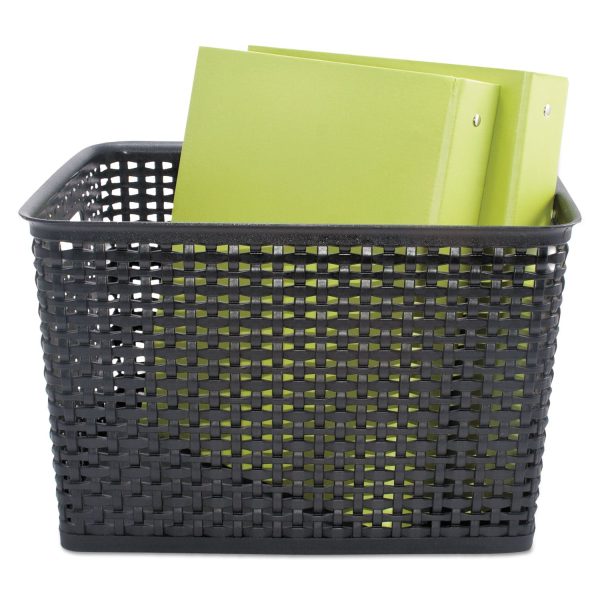 Weave Bins, 13.88 x 10.5 x 8.75, Black, 2 Pack For Sale - Image 3