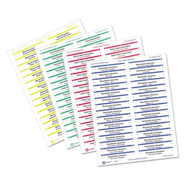 Removable File Folder Labels with Sure Feed Technology, 0.66 x 3.44, White, 30 Sheet, 25 Sheets Pack For Sale - Image 4