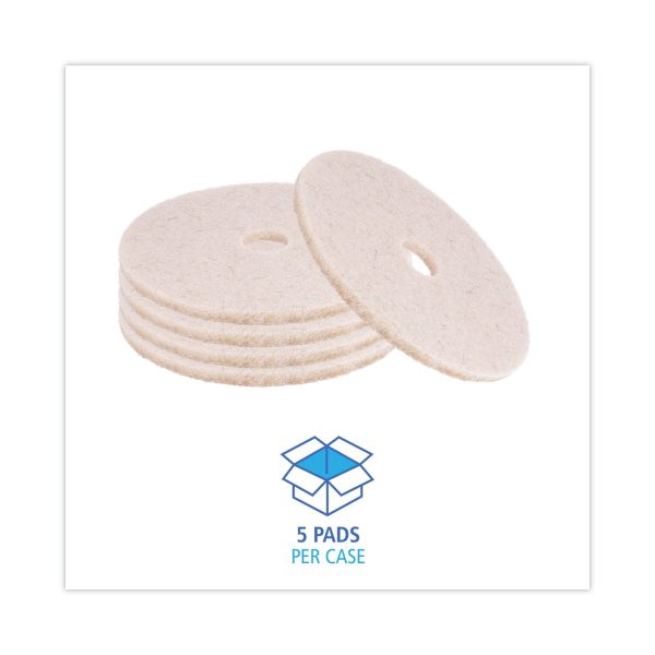 Natural Hog Hair Burnishing Floor Pads, 20  Diameter, Tan, 5 Carton Supply - Image 3