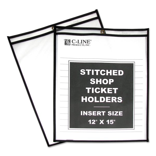 Shop Ticket Holders, Stitched, Both Sides Clear, 75 , 12 x 15, 25 BX For Discount