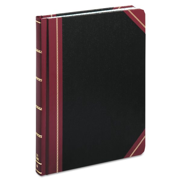 Extra-Durable Bound Book, Single-Page Record-Rule Format, Black Maroon Gold Cover, 10.13 x 7.78 Sheets, 300 Sheets Book Fashion