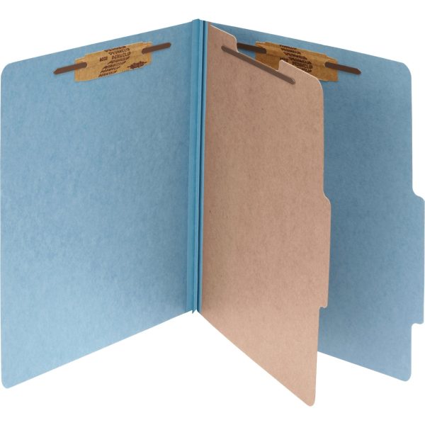 ACCO Legal Classification Folder - 2  Folder Capacity - 8 1 2  x 14  - 4 Fastener(s) - 1  Fastener Capacity - 1 Divider(s) - Pressboard, Tyvek - Sky Blue - 10   Box Fashion