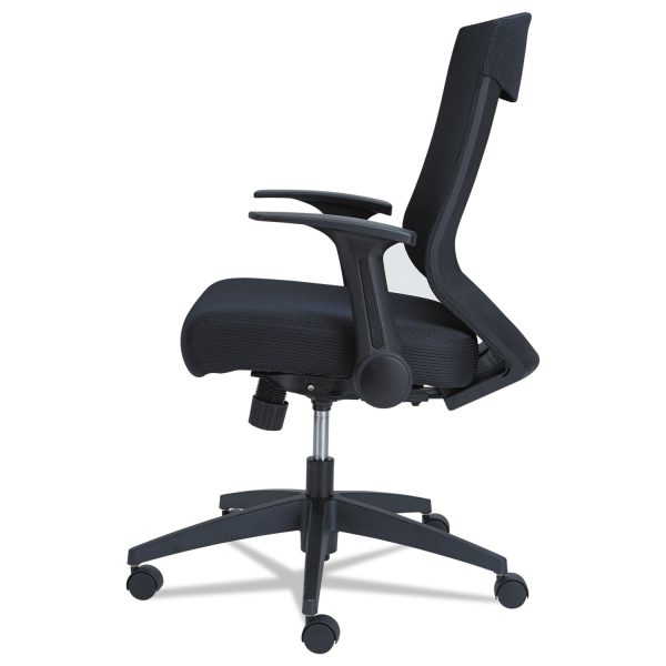 Alera EB-K Series Synchro Mid-Back Flip-Arm Mesh Chair, Supports Up to 275 lb, 18.5 to 22.04  Seat Height, Black Cheap - Image 3