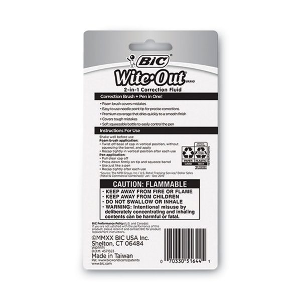 Wite-Out 2-in-1 Correction Fluid, 15 mL Bottle, White Cheap - Image 5