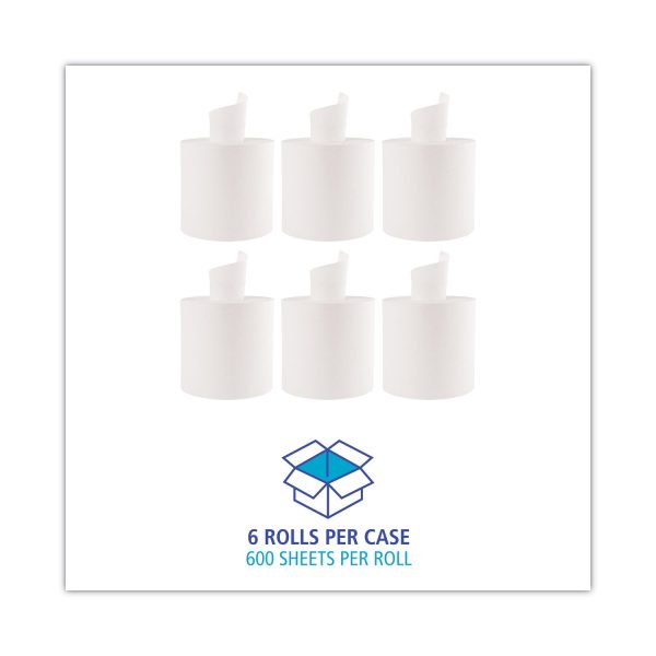 Center-Pull Roll Towels, 2-Ply, 10 x 7.6, White, 600 Roll, 6 Carton Discount - Image 3