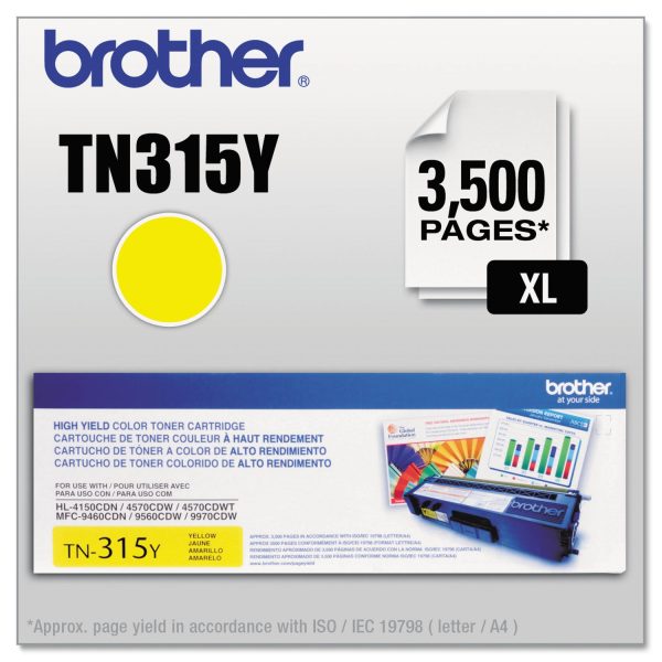 TN315Y High-Yield Toner, 3,500 Page-Yield, Yellow For Sale - Image 2
