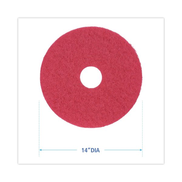 Buffing Floor Pads, 14  Diameter, Red, 5 Carton Sale - Image 2