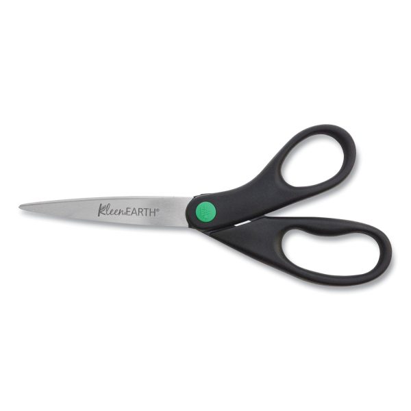 KleenEarth Scissors, 8  Long, 3.25  Cut Length, Black Straight Handles, 2 Pack on Sale