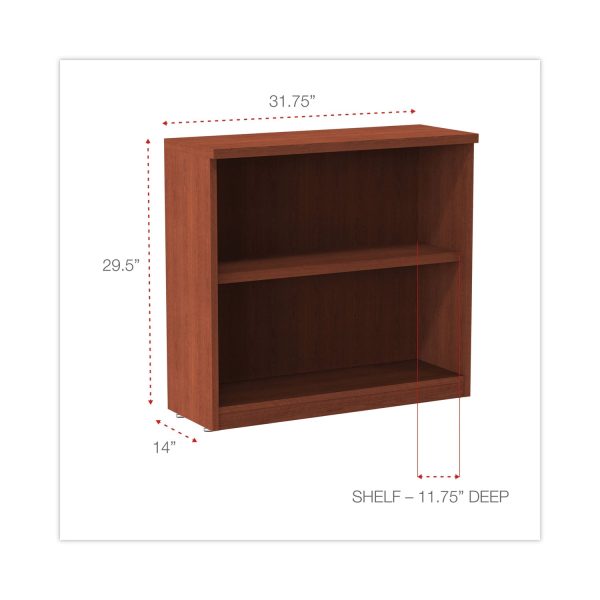 Alera Valencia Series Bookcase, Two-Shelf, 31.75w x 14d x 29.5h, Med Cherry Online Sale - Image 2
