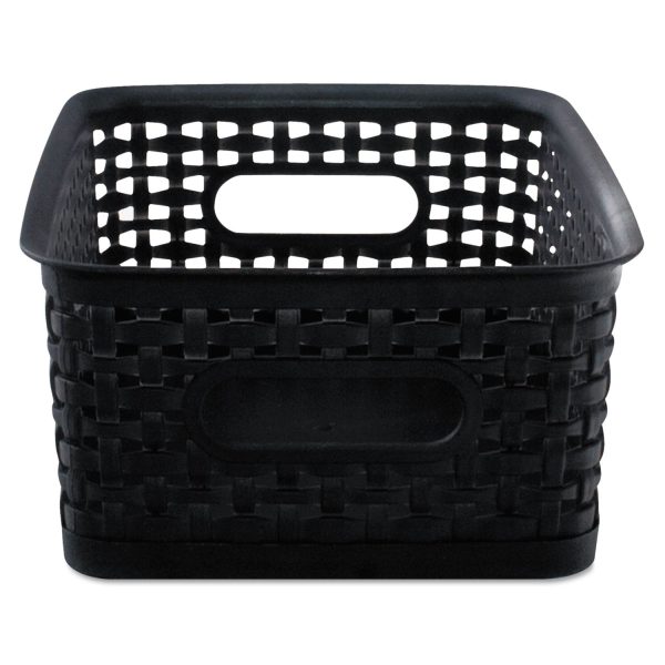Weave Bins, 9.88 x 7.38 x 4, Black, 3 Pack Cheap