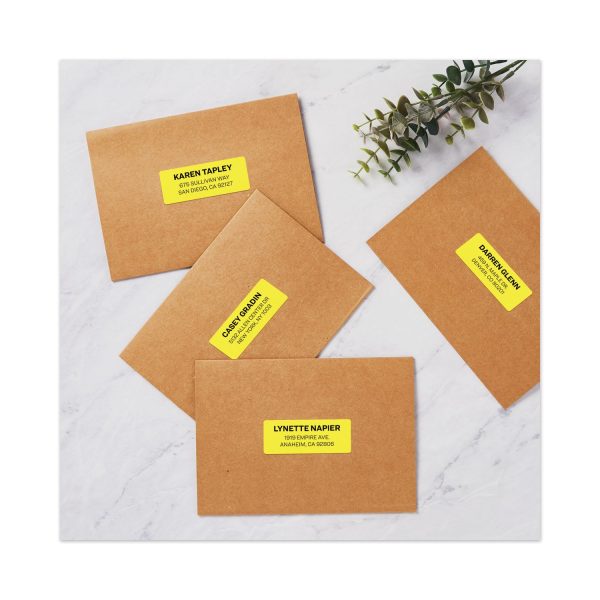 High-Visibility Permanent Laser ID Labels, 1 x 2.63, Neon Yellow, 750 Pack Cheap - Image 2