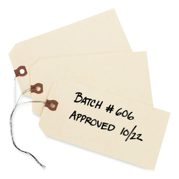 Double Wired Shipping Tags, 11.5 pt Stock, 4.25 x 2.13, Manila, 1,000 Box For Cheap - Image 5