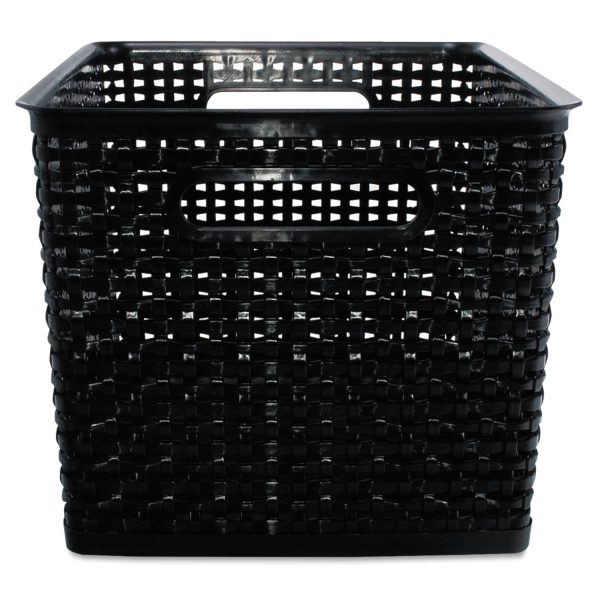 Weave Bins, 13.88 x 10.5 x 8.75, Black, 2 Pack For Sale
