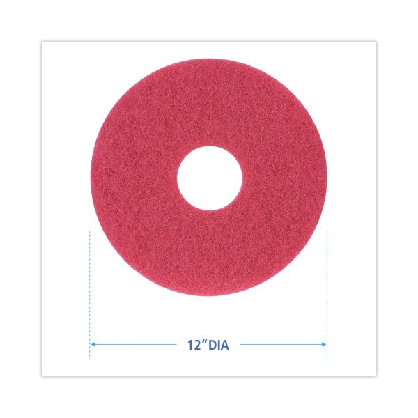 Buffing Floor Pads, 12  Diameter, Red, 5 Carton Hot on Sale - Image 2