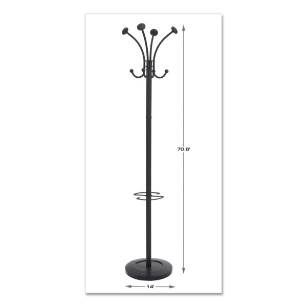 Viena Coat Stand, Eight Knobs, Steel, 16w x 16d x 70.5h, Black on Sale - Image 3