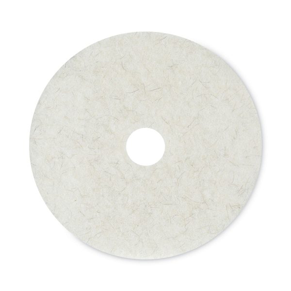 Natural Burnishing Floor Pads, 20  Diameter, White, 5 Carton For Discount