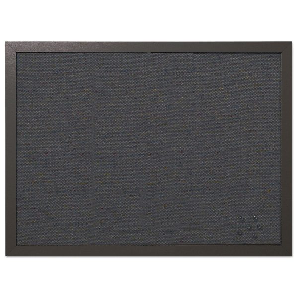 Designer Fabric Bulletin Board, 24 x 18, Black Surface, Black MDF Wood Frame For Sale - Image 2