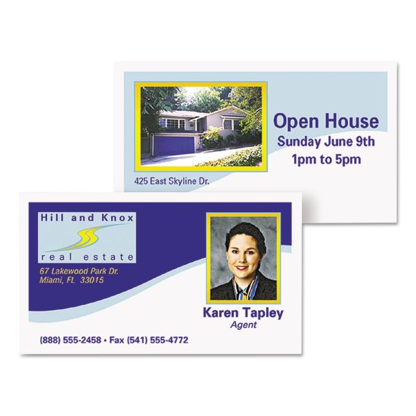 Clean Edge Business Cards, Laser, 2 x 3.5, White, 200 Cards, 10 Cards Sheet, 20 Sheets Pack For Discount - Image 2