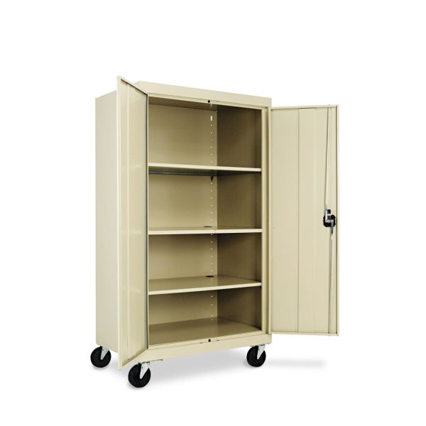 Assembled Mobile Storage Cabinet, with Adjustable Shelves 36w x 24d x 66h, Putty Fashion - Image 3