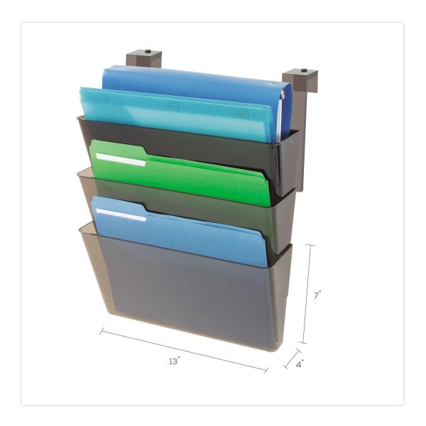 DocuPocket Three-Pocket File Partition Set, 3 Sections, Letter Size, 13  x 7  x 20 , Smoke, 3 Set Online - Image 2