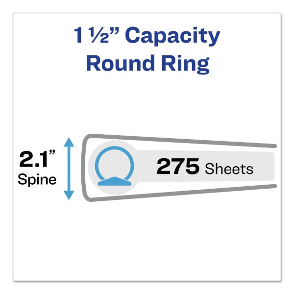 Economy View Binder with Round Rings , 3 Rings, 1.5  Capacity, 11 x 8.5, White, (5726) For Cheap - Image 2