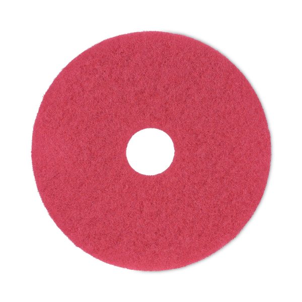 Buffing Floor Pads, 17  Diameter, Red, 5 Carton on Sale