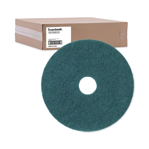 Heavy-Duty Scrubbing Floor Pads, 17  Diameter, Green, 5 Carton on Sale - Image 5